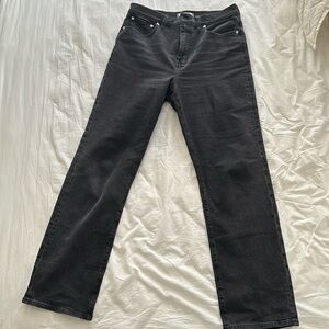 90’s straight jean in Belmere wash (dark gray) Madewell size 30